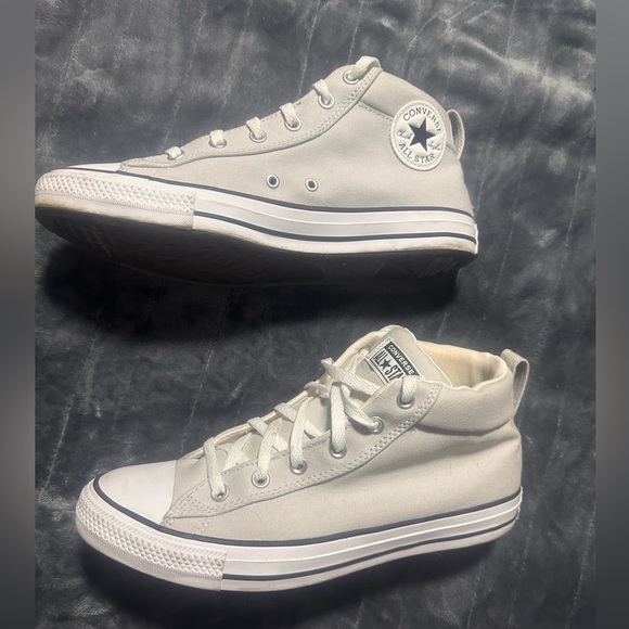 Converse Chuck Taylor All Star hi top sneakers light gray color Size 10 Unisex - Picture 2 of 16